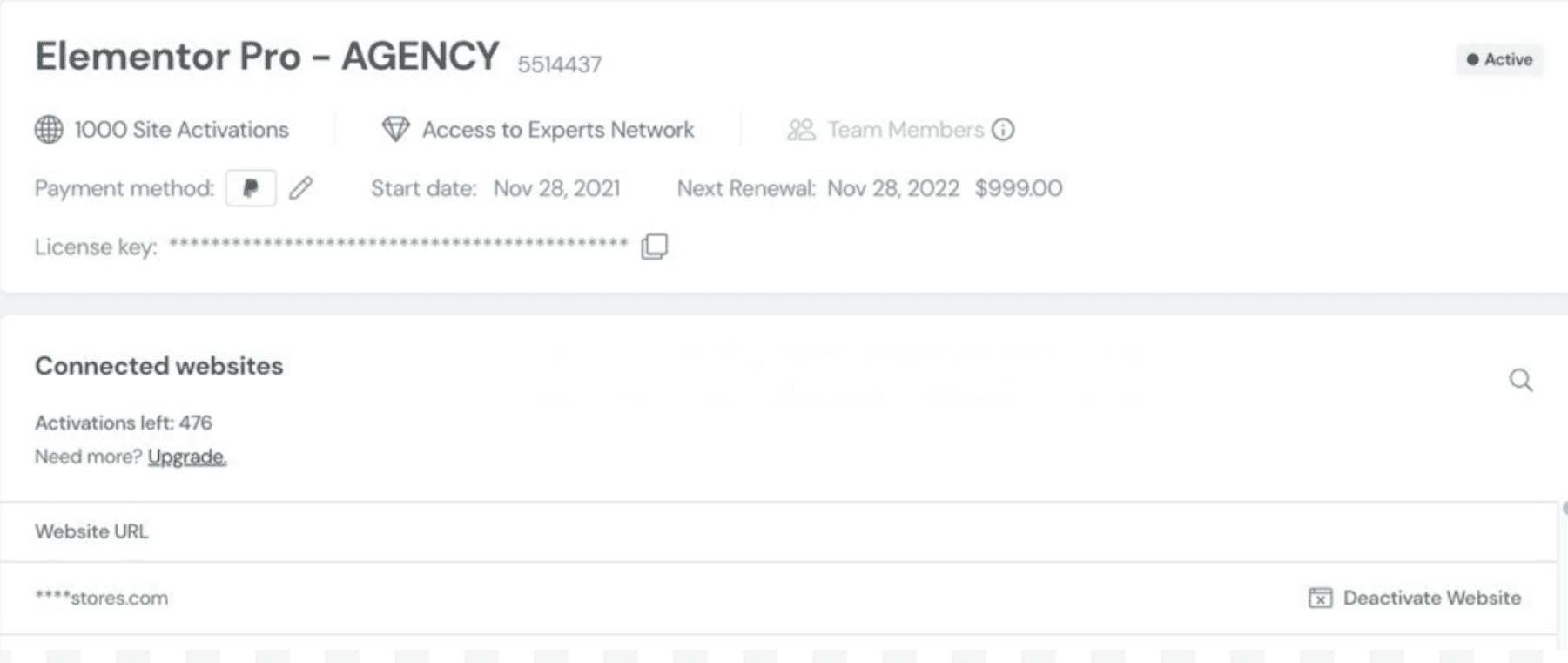 Mua Elementor Pro giá rẻ Full tính năng, Import toàn bộ mẫu 4 Giấy phép mua Elementor Pro của ThongWP.com
