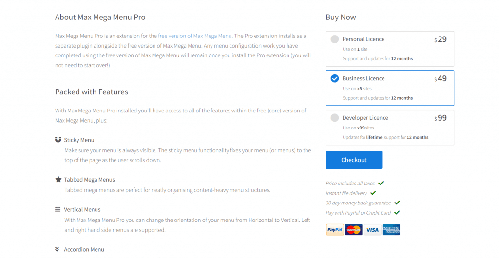 Những tính năng hay của Plugin Max Mega Menu Pro